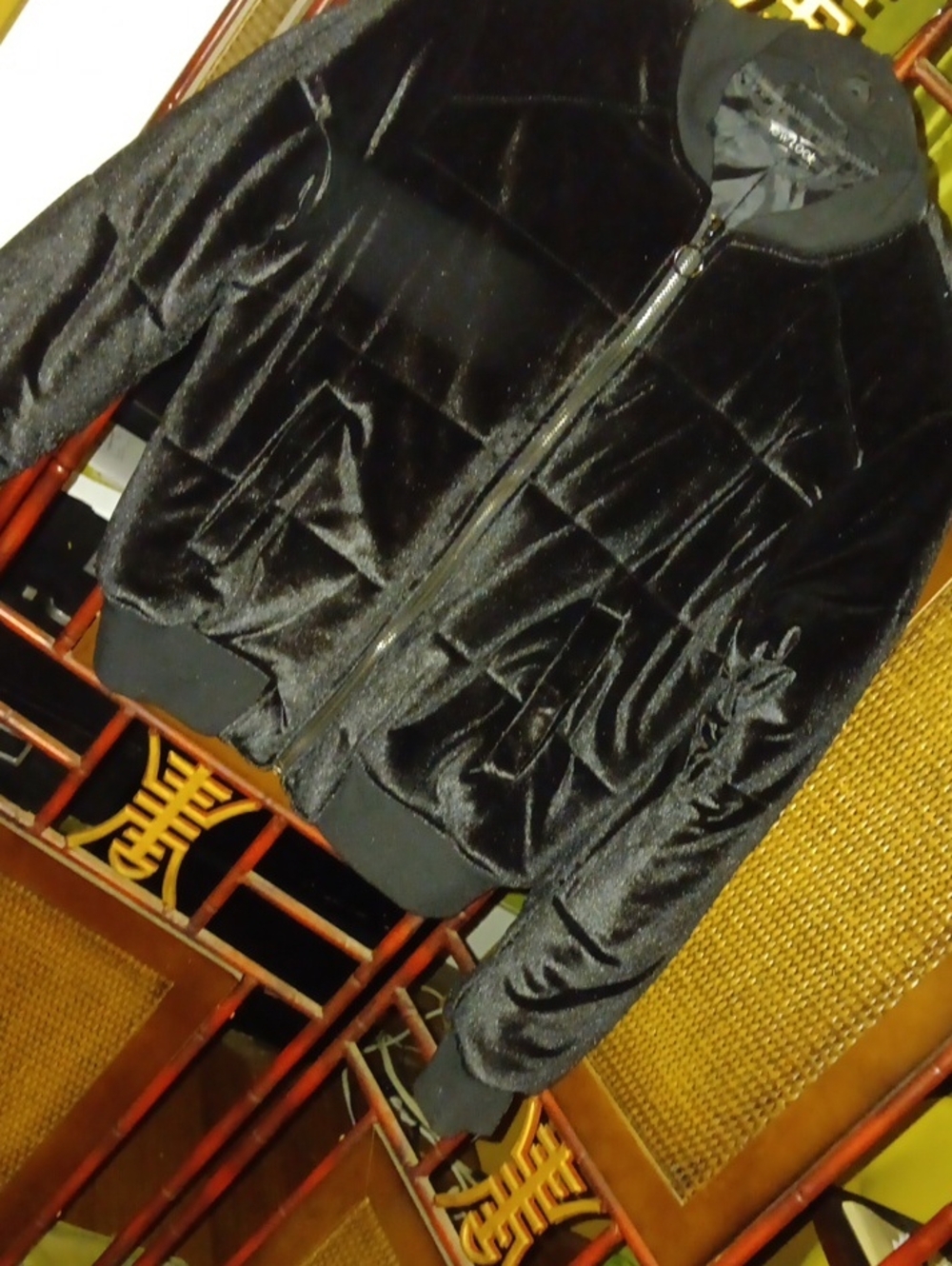 Black Velvet Puffy Bomber Jacket